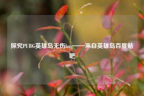 探究PUBG英雄岛无伤bug——来自英雄岛百度贴吧