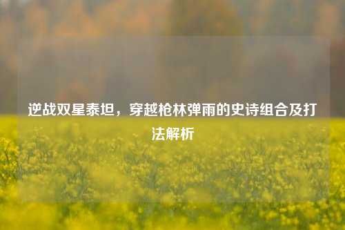 逆战双星泰坦,穿越枪林弹雨的史诗组合及打法解析