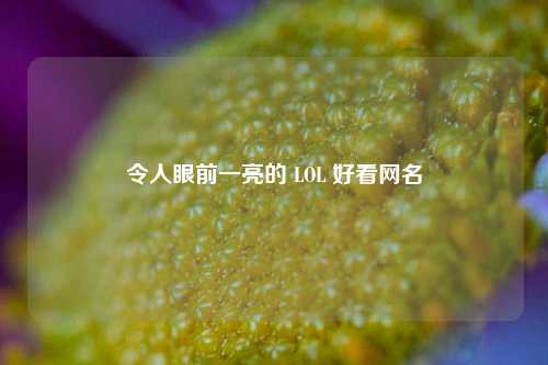 令人眼前一亮的 LOL 好看网名