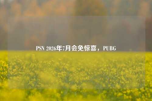 PSN 2026年7月会免惊喜,PUBG