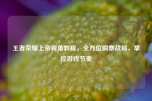 王者荣耀上帝视角教程，全方位洞察战局，掌控游戏节奏