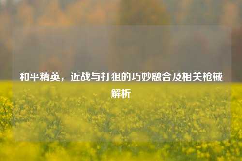 和平精英，近战与打狙的巧妙融合及相关枪械解析