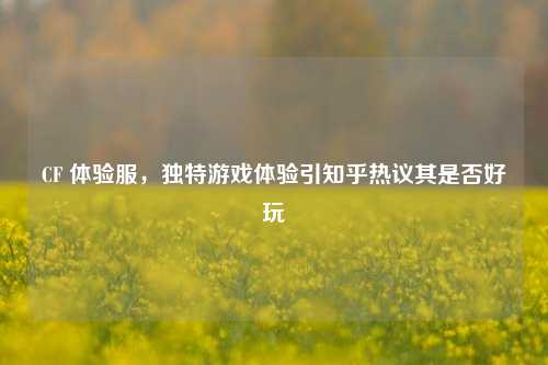 CF 体验服，独特游戏体验引知乎热议其是否好玩