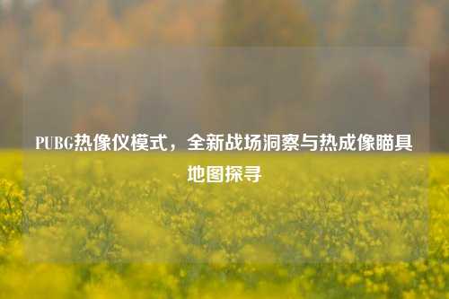 PUBG热像仪模式，全新战场洞察与热成像瞄具地图探寻