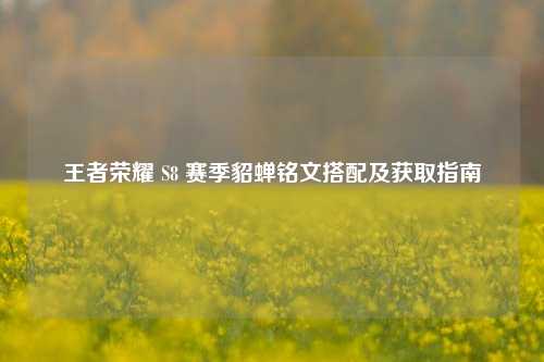 王者荣耀 S8 赛季貂蝉铭文搭配及获取指南
