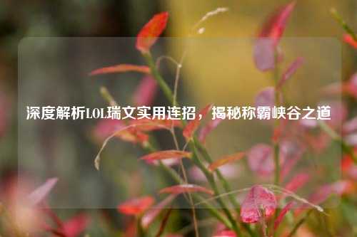 深度解析LOL瑞文实用连招，揭秘称霸峡谷之道