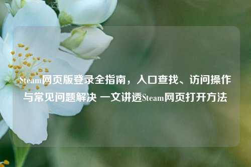 Steam网页版登录全指南，入口查找、访问操作与常见问题解决 一文讲透Steam网页打开方法