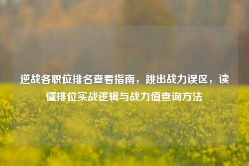 逆战各职位排名查看指南，跳出战力误区，读懂排位实战逻辑与战力值查询方法