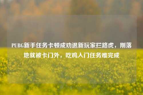 PUBG新手任务卡顿成劝退新玩家拦路虎，刚落地就被卡门外，吃鸡入门任务难完成