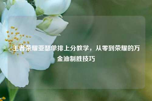 王者荣耀亚瑟单排上分教学，从零到荣耀的万金油制胜技巧