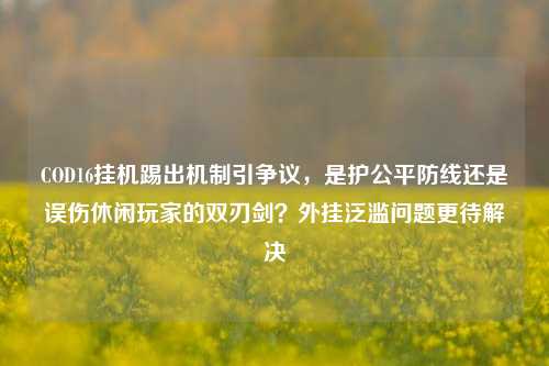 COD16挂机踢出机制引争议,是护公平防线还是误伤休闲玩家的双刃剑?外挂泛滥问题更待解决