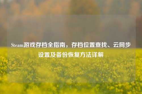 Steam游戏存档全指南,存档位置查找、云同步设置及备份恢复方法详解