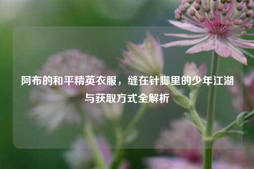 阿布的和平精英衣服，缝在针脚里的少年江湖与获取方式全解析