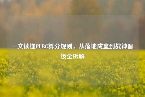 一文读懂PUBG算分规则，从落地成盒到战神晋级全拆解