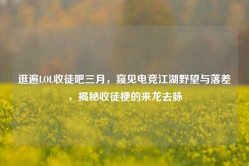 逛遍LOL收徒吧三月，窥见电竞江湖野望与落差，揭秘收徒梗的来龙去脉
