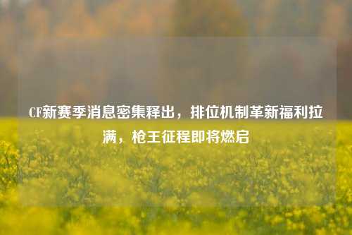 CF新赛季消息密集释出，排位机制革新福利拉满，枪王征程即将燃启