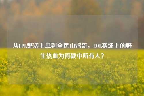 从LPL整活上单到全民山鸡哥，LOL赛场上的野生热血为何戳中所有人？