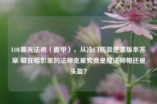 LOL暮光法袍（面甲），从冷门防装逆袭版本答案 藏在暗影里的法师克星究竟是魔法师帽还是头盔？