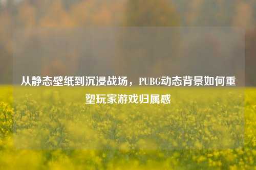 从静态壁纸到沉浸战场，PUBG动态背景如何重塑玩家游戏归属感