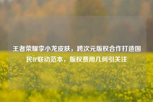 王者荣耀李小龙皮肤，跨次元版权合作打造国民IP联动范本，版权费用几何引关注