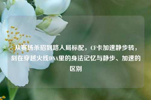 从赛场杀招到路人局标配，CF卡加速静步转，刻在穿越火线DNA里的身法记忆与静步、加速的区别