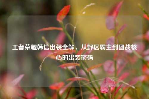 王者荣耀韩信出装全解，从野区霸主到团战核心的出装密码