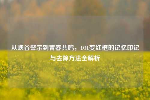 从峡谷警示到青春共鸣，LOL变红框的记忆印记与去除方法全解析