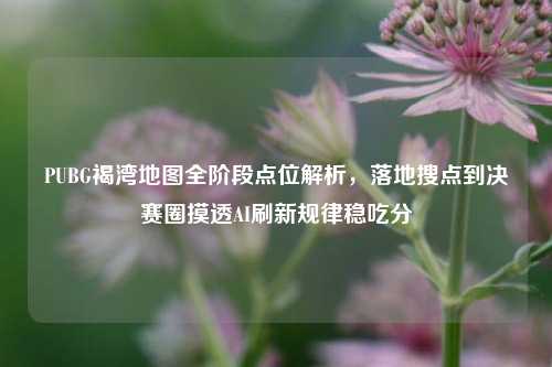 PUBG褐湾地图全阶段点位解析，落地搜点到决赛圈摸透AI刷新规律稳吃分