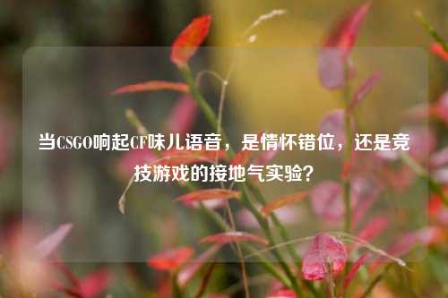 当CSGO响起CF味儿语音,是情怀错位,还是竞技游戏的接地气实验?